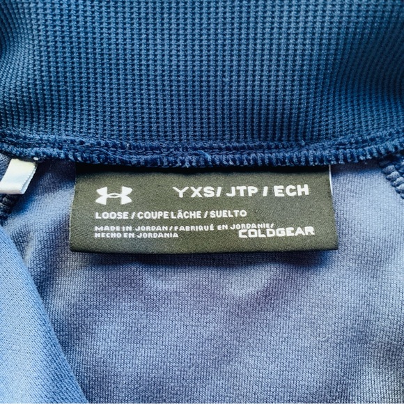 Under Armour Boys Blue & Gray Heather Quarter Button Sweater | YXS - Picture 3 of 8